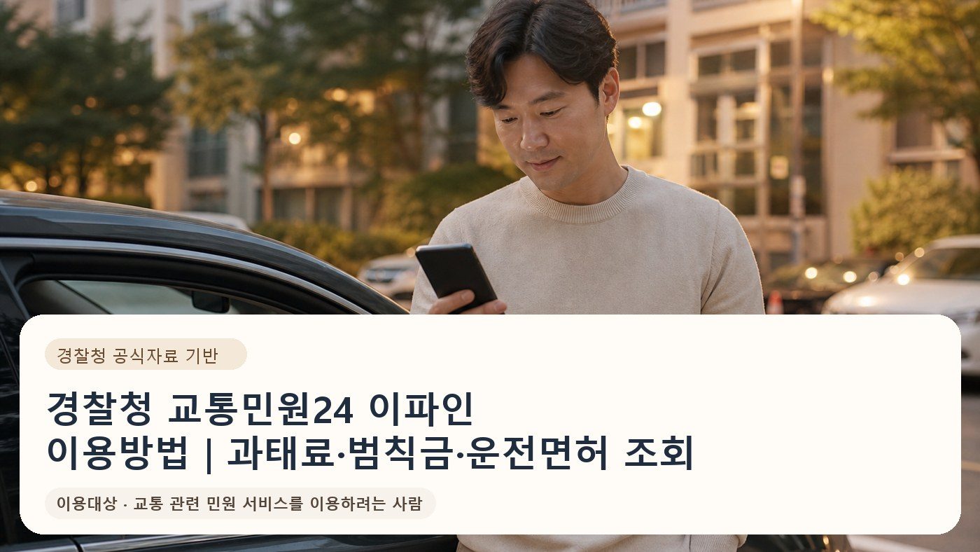 경찰청 교통민원24 이파인 이용방법｜과태료·범칙금·운전면허 조회